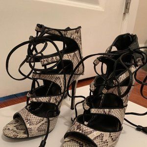 Charlotte Russe Snakeskin Tassel Heels